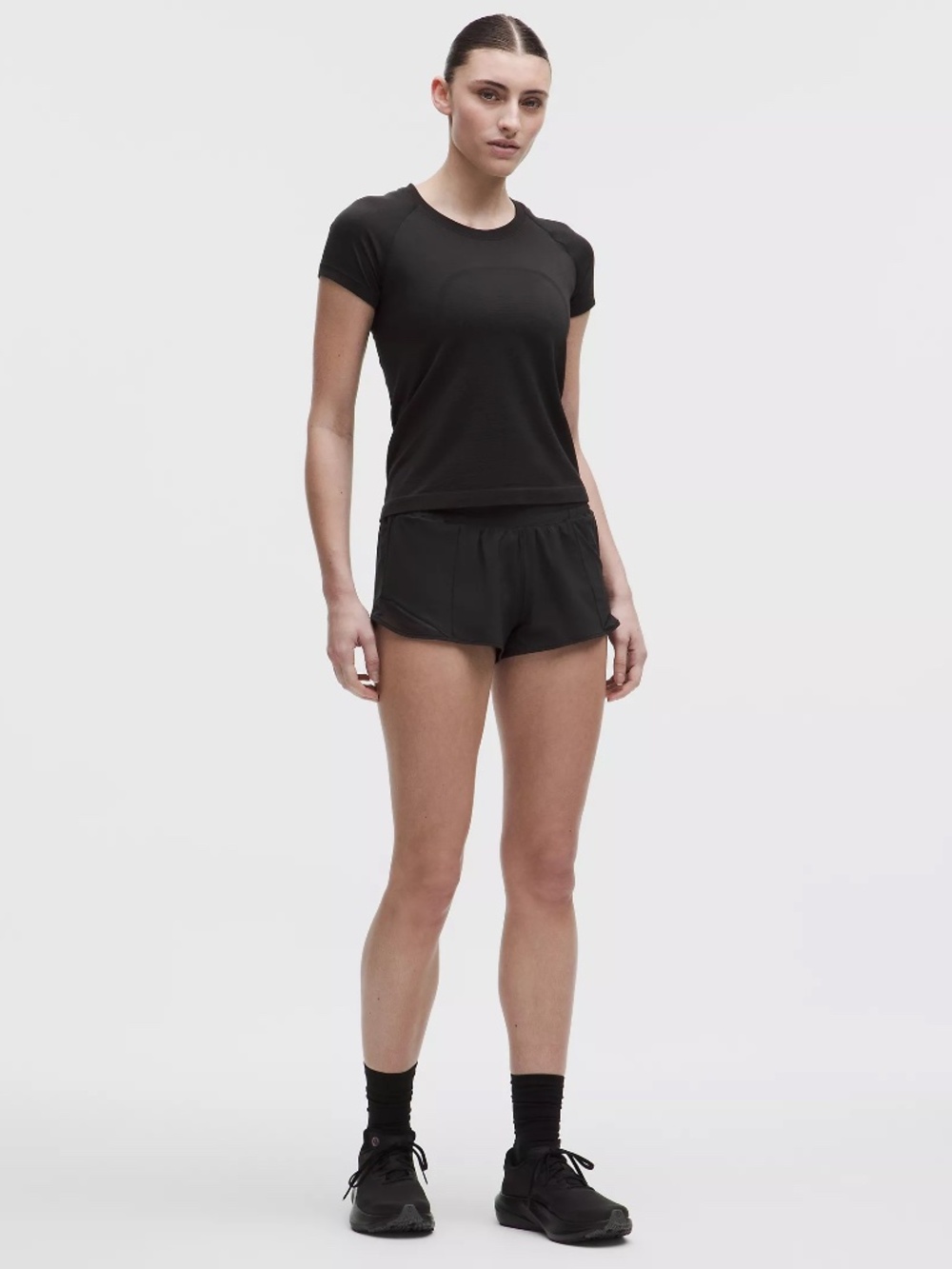 Lululemon Hotty Hot Low-Rise Lined Short 2.5" in classic Black, size 4